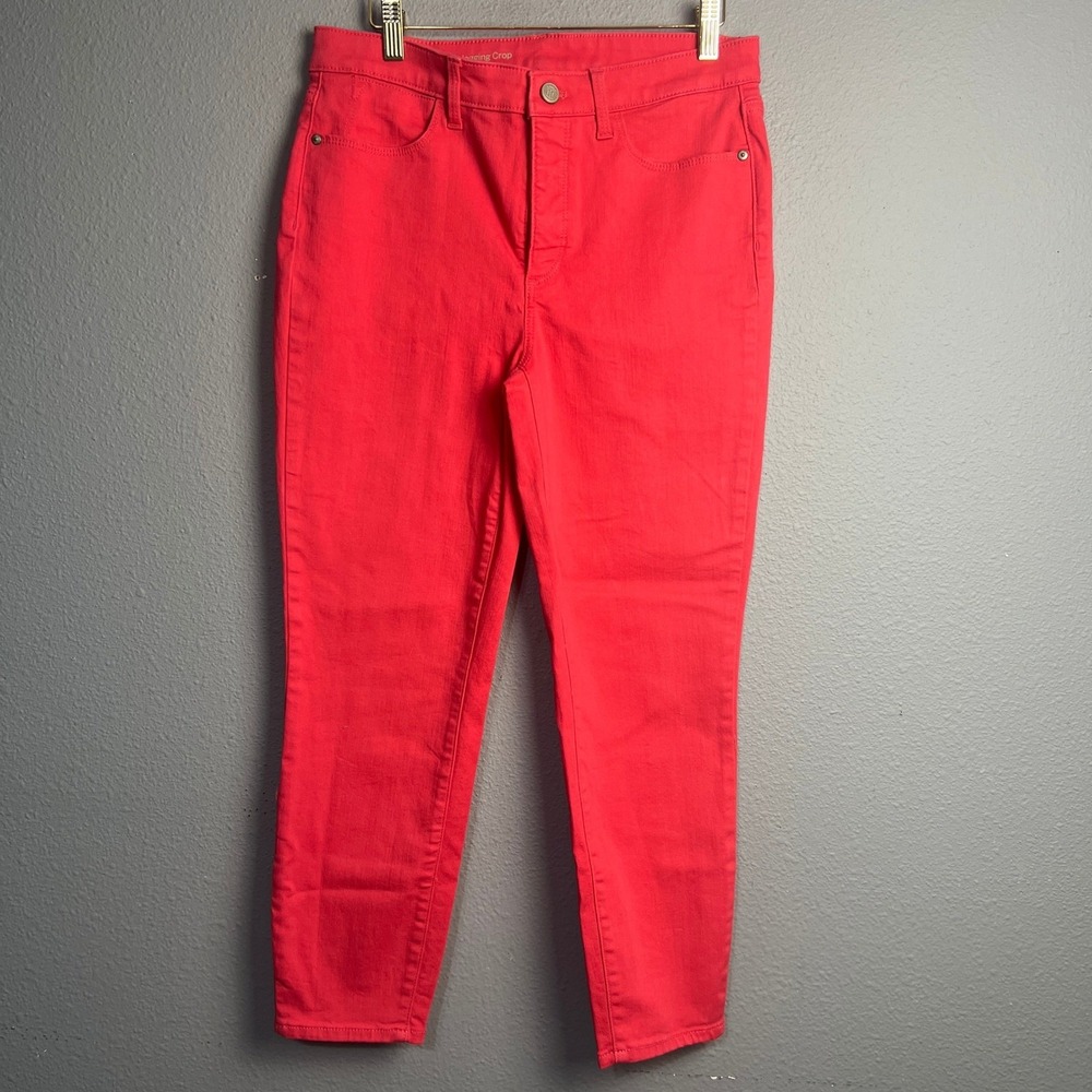 Talbots Flawless High Waist Jeggings Crop Coral Size‎ 6 Women's Pants 25" Inseam